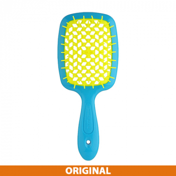 Janeke Superbrush Расческа для волос, голубая с желтым Original - фото