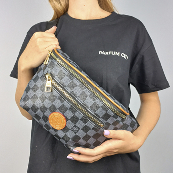 Поясная сумка Louis Vuitton Outdoor Клетка, черная 7693 - фото
