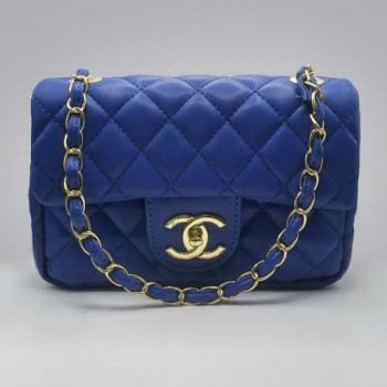 Сумка Chanel Mini Classic Handbag Синяя 6601 - фото